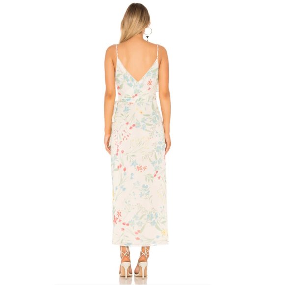NEW TULAROSA Selena Floral Wrap Maxi Ruffle Dress in Del Mar Womens Size XS - Picture 4 of 17